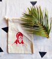red hanuman canvas drawstring bags
