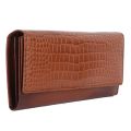 leather croco  clutch purse