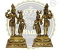 8.5 Inches Brass Vishnu Laxmi Statue