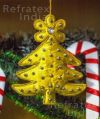 Yellow Refratex India tree shape christmas ornament