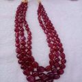 Ruby Glass Filled Faceted Rondelle Beads