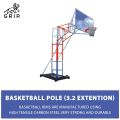 Grip BasketBall Pole With Four Pillar Umbrella System (3.2 Extension)