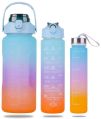 Set of 3 Water Bottle with Motivational Time Marker