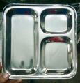 Aluminum Rectangular Square Silver Mirror Polish Coated aluminium pav bhaji plate