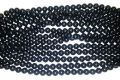 Round black agate gemstone bead