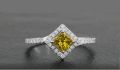 Excellent Corporation Round Princess Vivid Yellow Yellow Diamond Ring