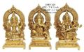 Sampoornam Golden Carved brass laxmi ganesha saraswati statue