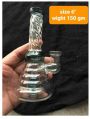 150 Gm Transparent Plain Polished 6 inch round glass smoking bong