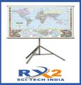 Stainless Steel Multicolor Polished RX2 Scitech India map display stand