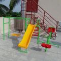 Multicolor frp playground spiral slide