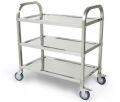 Stainless Steel Rectangular Polished Utility Trolley