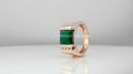 Green Emerald Natural Diamonds Men's Ring