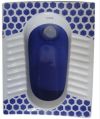 White Blue R Gold Ceramic indian toilet seat