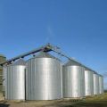 Round Silver zincalume steel grain storage silos