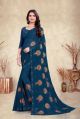 Unstitched Multicolor Full Sleeves Parvati Fabrics ladies designer georgette sarees