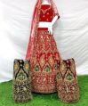 RK Fashion Velvet Multicolor Embroidered Bridal Lehenga Choli