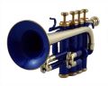 Four Valve Blue Brass Piccolo Trumpet