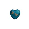 Sky Blue Butterfly Heart Shaped Brass Cremation Urn