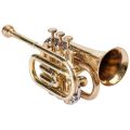 Three Valve Brass Pocket Trumpet
