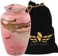 Pink Handmade Marble Finishing Cremation Urn