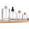 Clear Frosted Rectangular Glass Bottle
