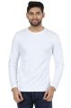 Crimp Cotton White Full Sleeves Plain mens full sleeve round neck tshirt