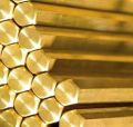 Golden hexagonal brass rod