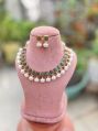 Handmade pearl monalisa stone necklace