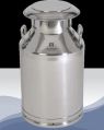 Jay Ambe Polished Round Silver Plain 40 litre stainless steel milk can