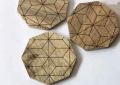 Round Brown Shama Natural Crafts Wooden Tea Coaster