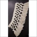 Cotton White Plain Chirag Handicrafts fancy jhalar crosia lace