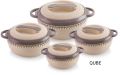 Stainless Steel Plastic Polished Round qube casserole set