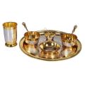 Stainless Steel Brass Thali Set