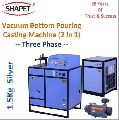 1.5kg Silver 2 in 1 Three Phase Vacuum Bottom Pouring Casting Machine