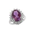 925 silver ring amethyst cubic zirconia  weight 6.93 shape oval write in 150 words