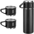 Stainless Steel Vacuum Flask Set With 3 Steel Cups