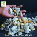 White 20mm semi washed quartz grits