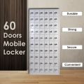 60 door rectangular key lock mobile locker