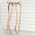 Bow Knot Plating Copper Drop Earrings