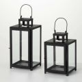 Iron and Glass Polished Black Antique Traditional Attractive Designs Decorative iron glass candle holder