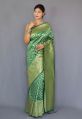 Printed 1100-h light green zari silk sarees