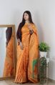 1100 Orange Zari Silk Sarees