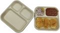 Square Creamy Plain bagasse meal plates