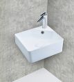 Polished White Plain ceramic corner wash basin