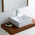 Polished White Plain ceramic countertop wash basin