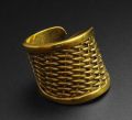 Rama Arts Polished Round Golden ladies brass finger ring