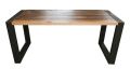 Rectangular Brown Plain iron legs mango wood dining table