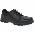 Leather PVC Black Kids School Shoes