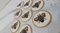 Cotton Glass beads Polished Round beaded coasters of bugs