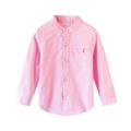 Pink Cotton Long Sleeve kids plain chinese collar shirt